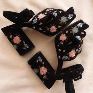 Topshop floral heels